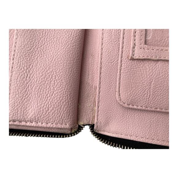 Betsey Johnson Bow Wallet Wristlet Zip Around Black Pink Interior 80s 90s Retro - Picture 4 of 8